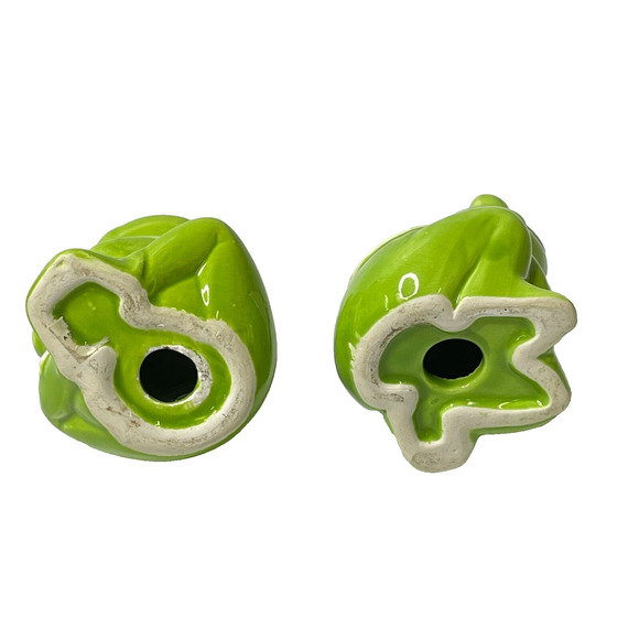 Otagiri Salt & Pepper Green Boy and Girl Frog Shakers Hand Painted Novelty Decor - Picture 6 of 12